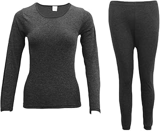 New Women's 2PCS SET Merino Wool Top Pants Thermal Leggings Long Johns Underwear