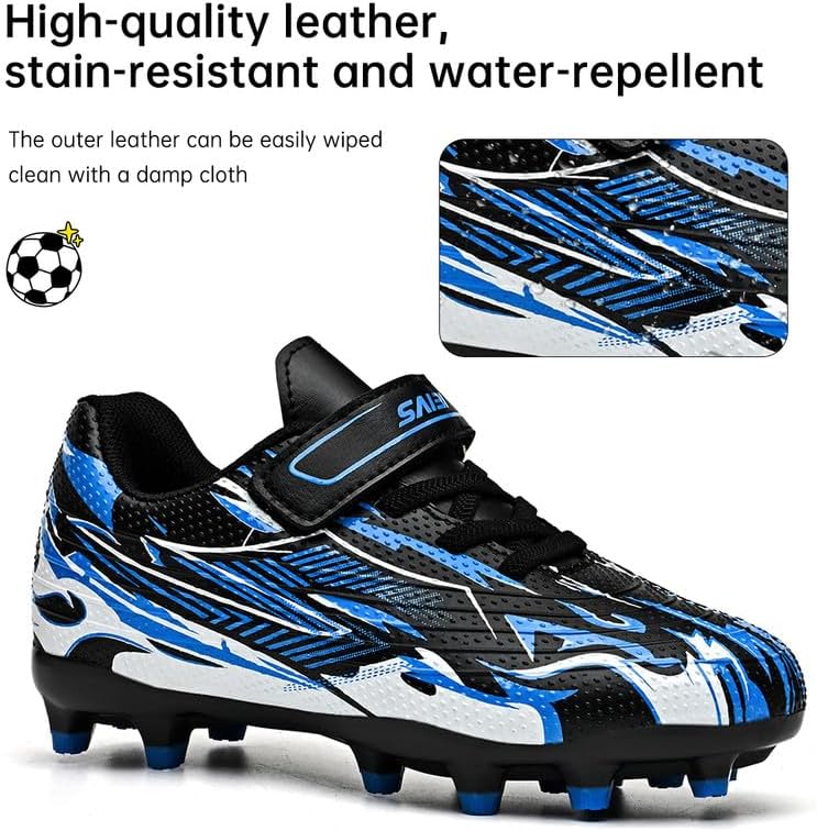 SAIBI Kids Soccer Cleats Boys Girls Soccer Shoes for Little/Big Kid Outdoor Indoor Firm Ground Athletic Turf Trainning Football Shoes