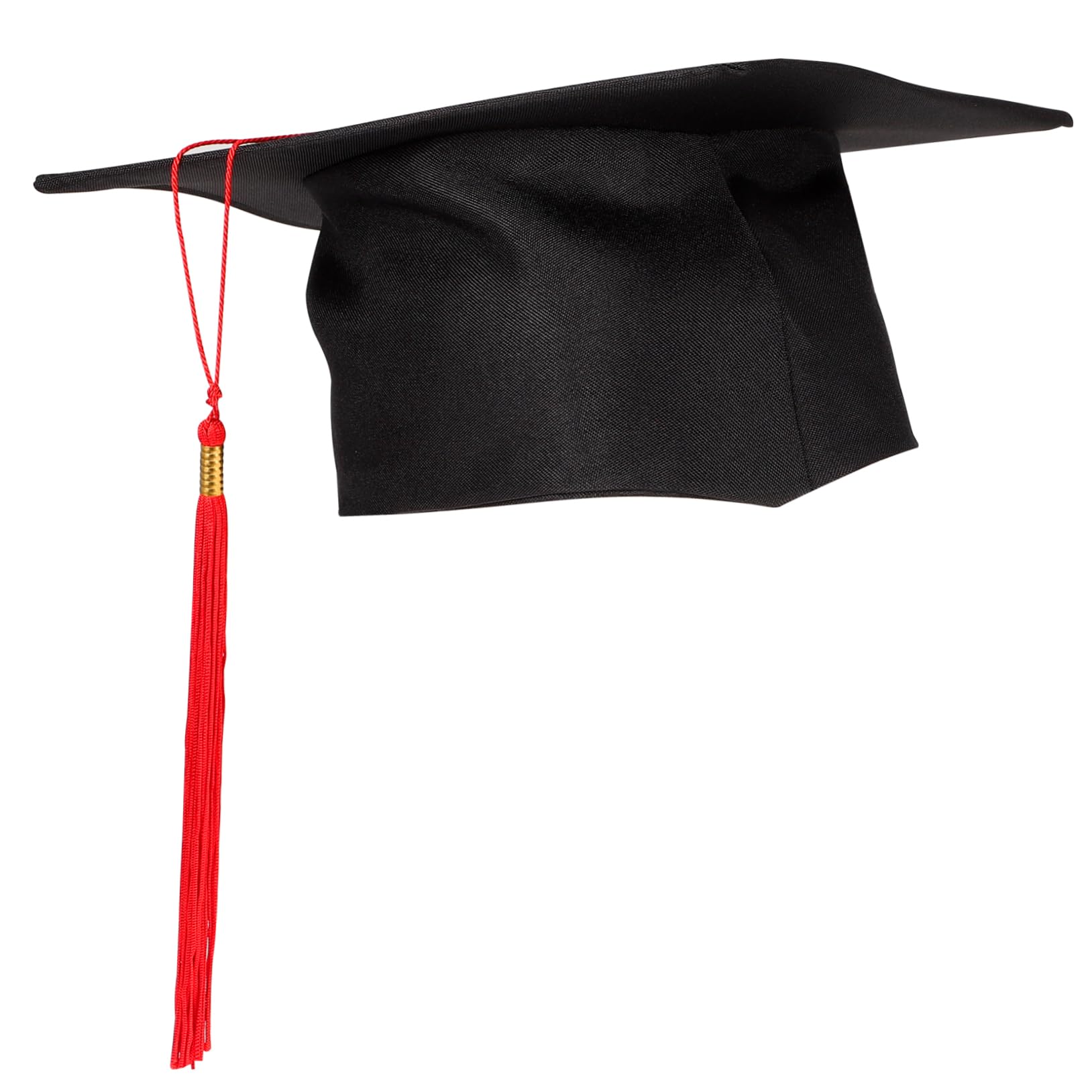 BRIGHTFUFU Children's Graduation Hat Doctoral Style with Red Tassel Comfortable Material Photo-friendly