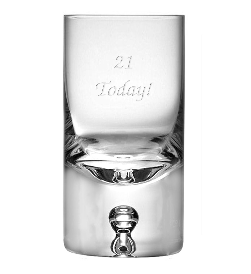 County Engraving Personalised Pair of 1.8oz Bubble Base Shot Glasses Engraved Free