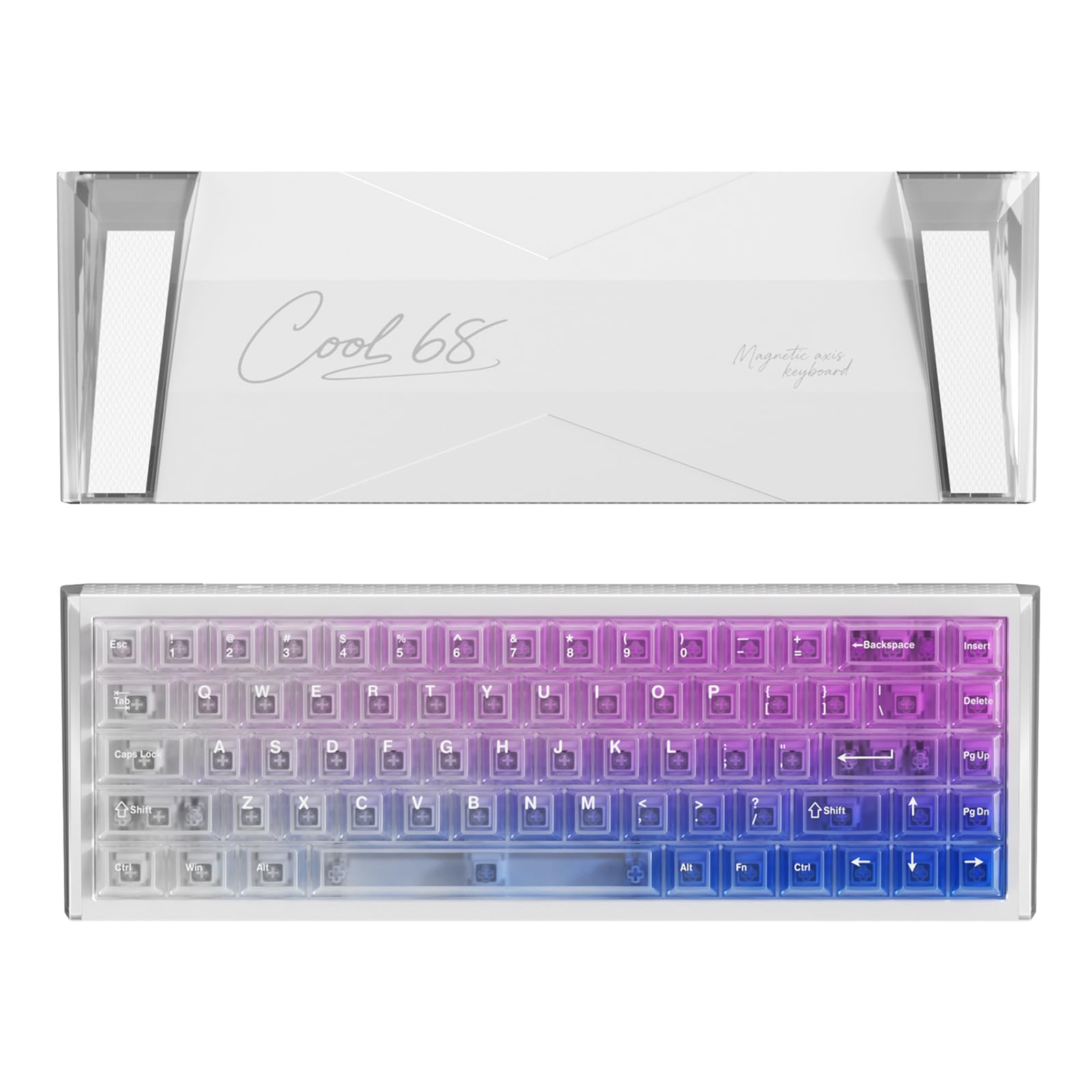DAREU COOL68 8000 Hz Rapid Trigger Gaming Keyboard, dokładność RT 0,01 mm, przewodowa klawiatura mechaniczna 65% z przełącznikami Hall Effect, 20 trybów RGB, do komputerów PC/Mac