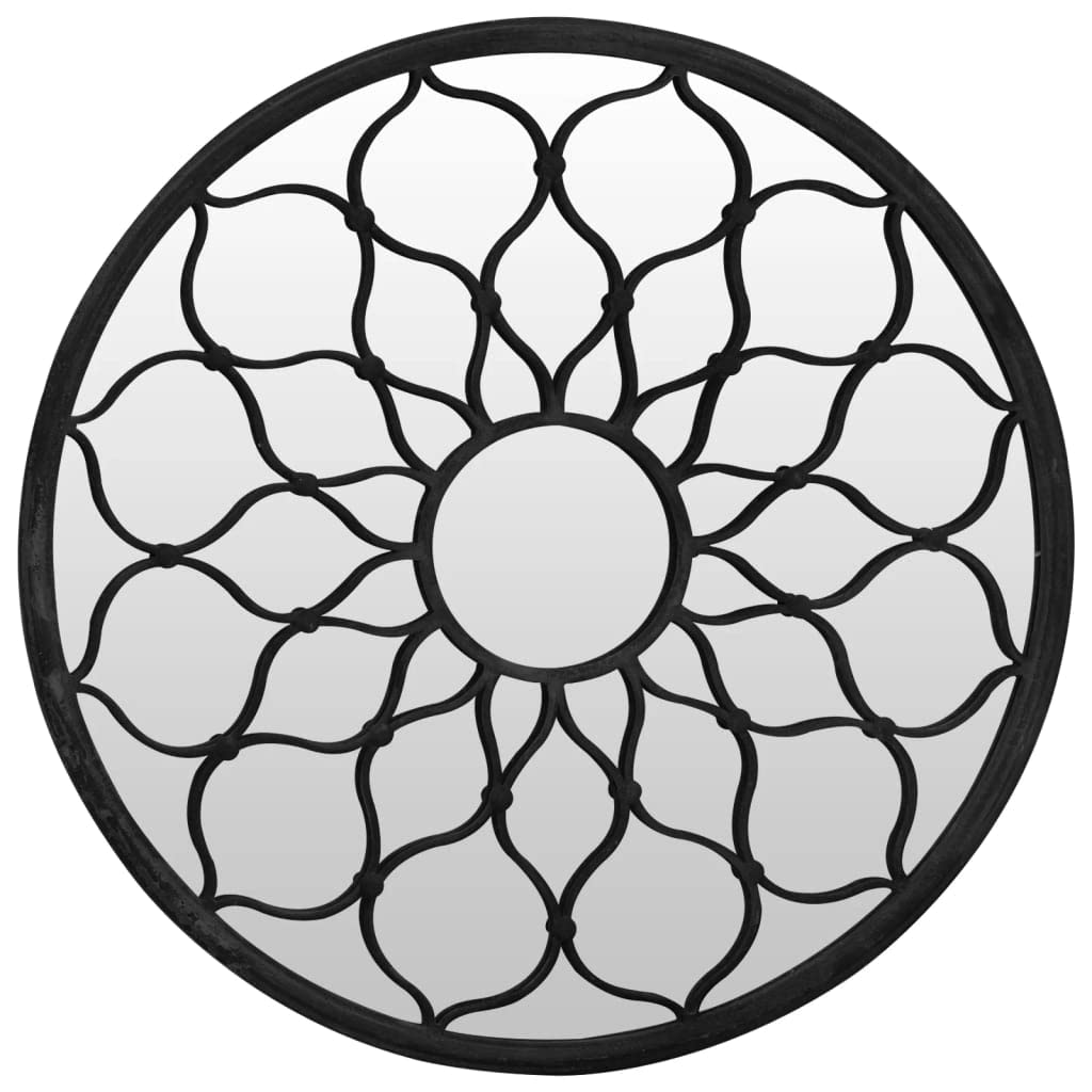 Home & Garden Decor,Specchi-Casa-Giardino Specchio Nero 40x3 cm Ferro Rotondo per Uso Esterno