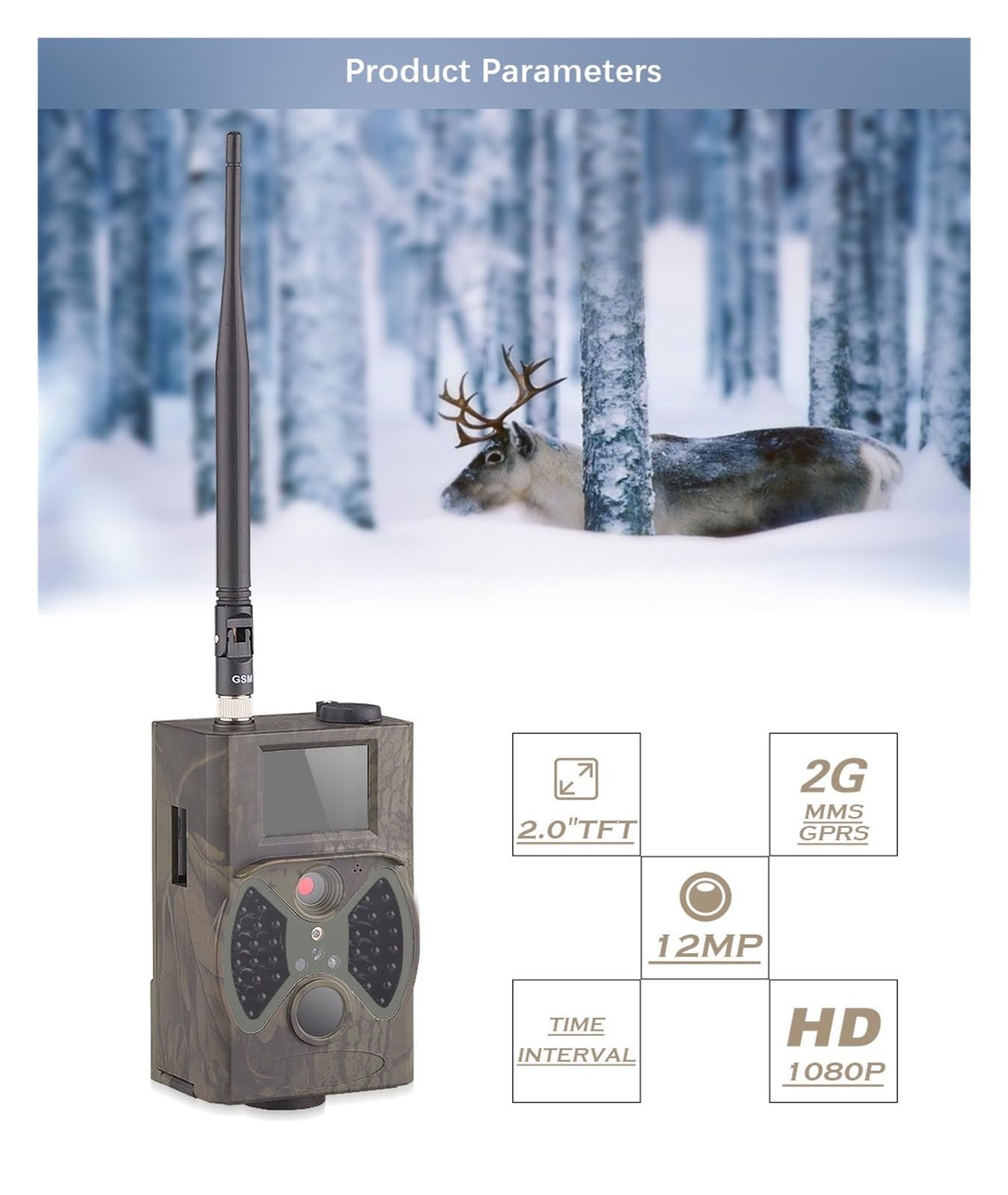 Kamera leśna, Kamera Myśliwska HC300M 16MP Kamery Dzikiej Przyrody Fotopułapka Noktowizor Bezprzewodowe Śledzenie Nadzoru(HC300 Iron Case)