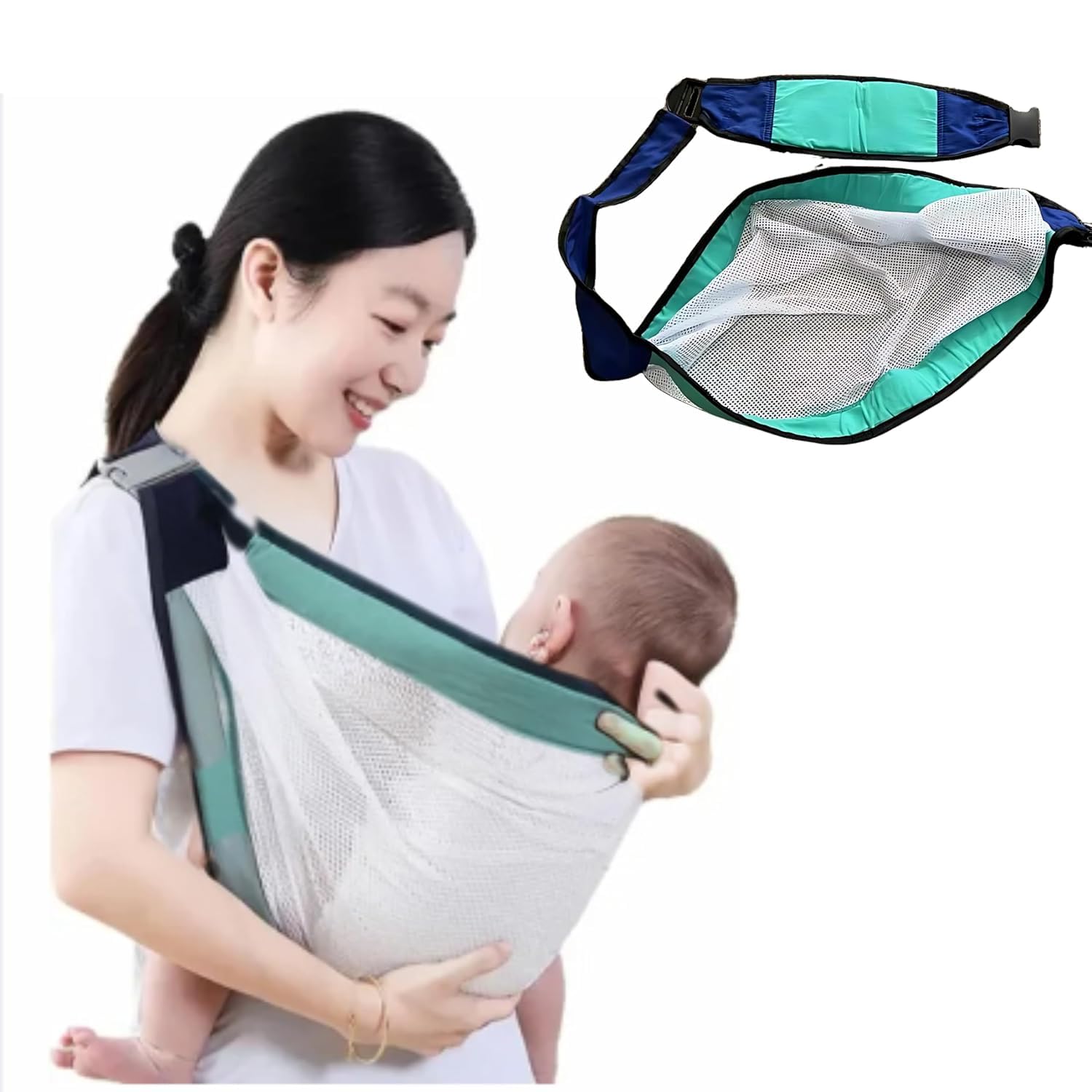 Drumstone (𝗦𝗽𝗲𝗰𝗶𝗮𝗹 𝟭𝟬 𝗬𝗲𝗮𝗿𝘀 𝗪𝗮𝗿𝗿𝗮𝗻𝘁𝘆) Ergonomic Baby Wrap Newborn Carrier – Adjustable 3D Mesh Baby Sling for Hands-Free Comfort, Lightweight and Breathable-picture-27