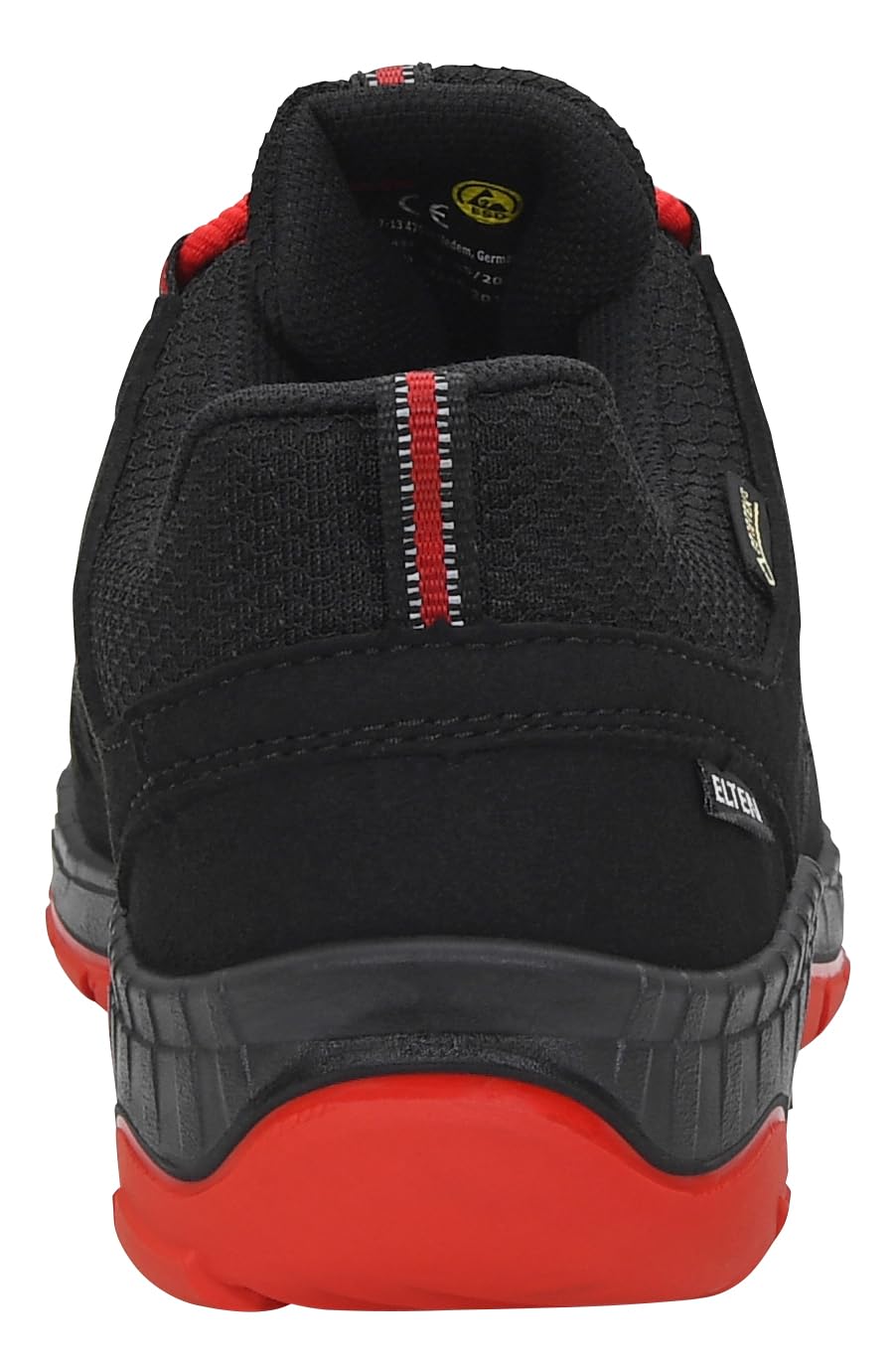 ELTEN Maddox GTX W Black-red Low ESD S3S WR | Sicherheitsschuhe für Damen & Herren, GORE-TEX, Stahlkappe, leicht, atmungsaktiv