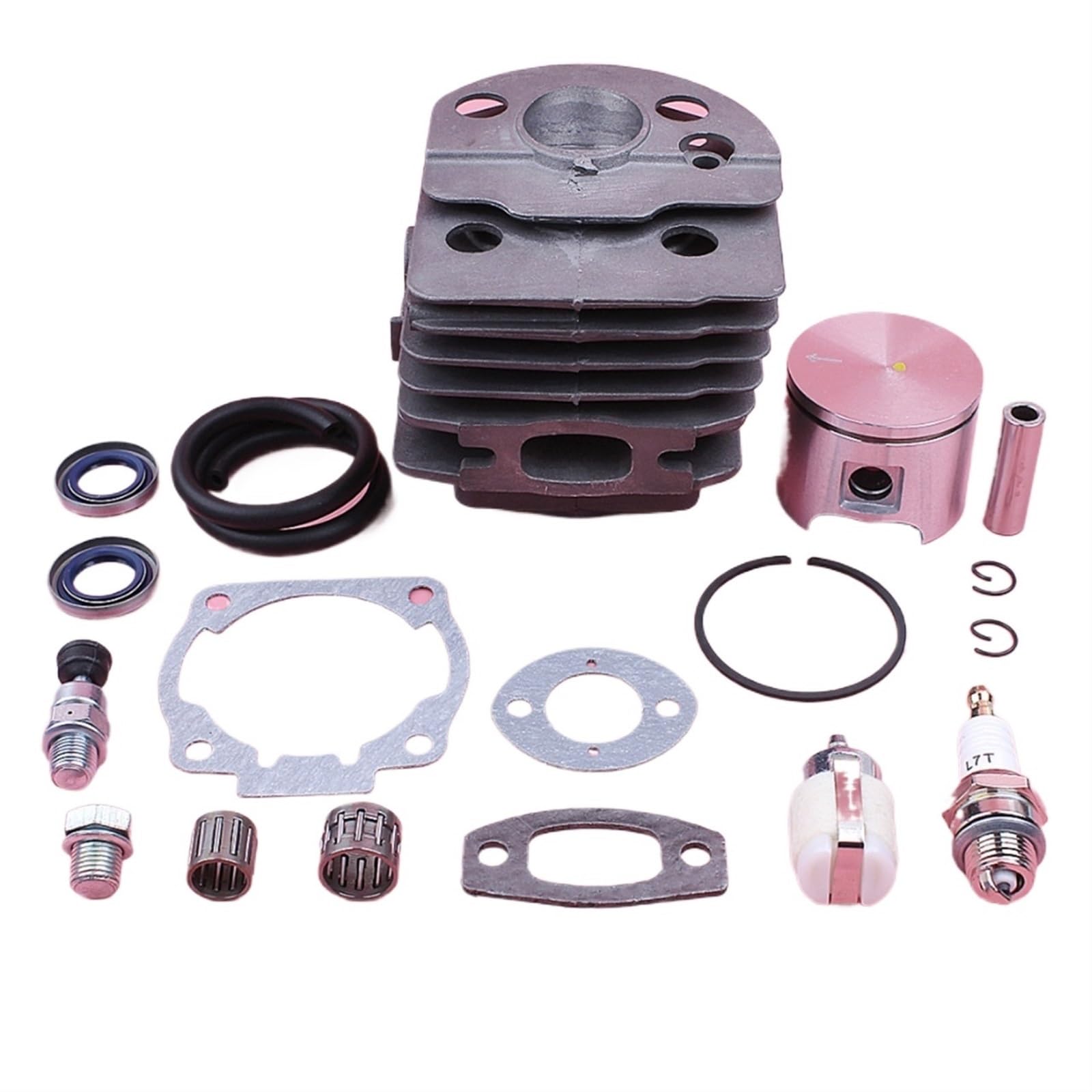 Kit de pistón de Cilindro de 46 mm, for Husqvarna 55 51 Línea de Filtro de Combustible Junta de válvula de descompresión Cojinete Motosierra Reemplazar Pieza de Herramienta Pistón de Cilindro