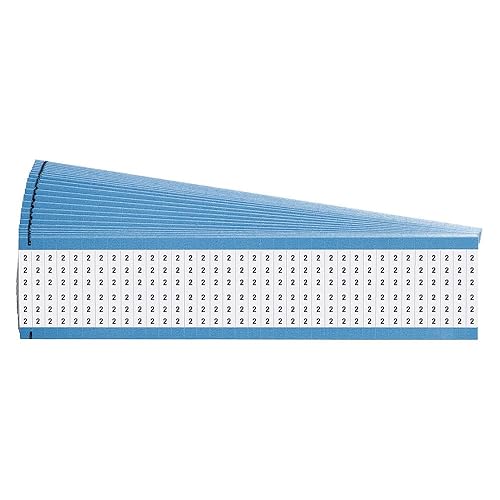 Brady WM-2-PK B-500 - Tarjeta de marcador de alambre con números sólidos, tela de vinilo reposicionable, color negro sobre blanco, leyenda "2"