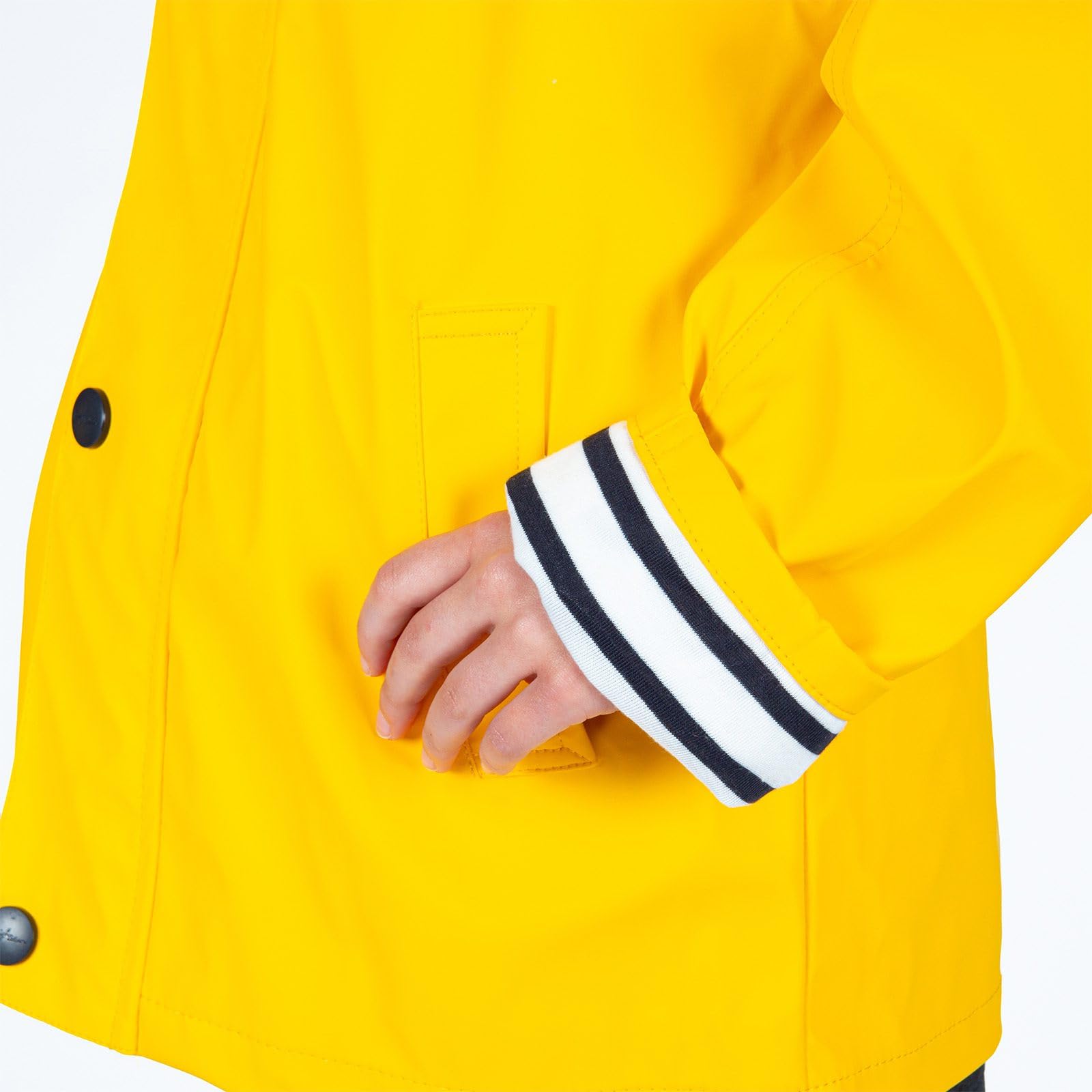Breizh Ocean - Ciré, Imperméable Enfant, Création Française ELVEN Mixte Garçon ou Fille - Impermeable Enfant Intérieur Rayé Style Marinière avec Capuche - Manteau Garcon ou Fille de 1 à 14 ans