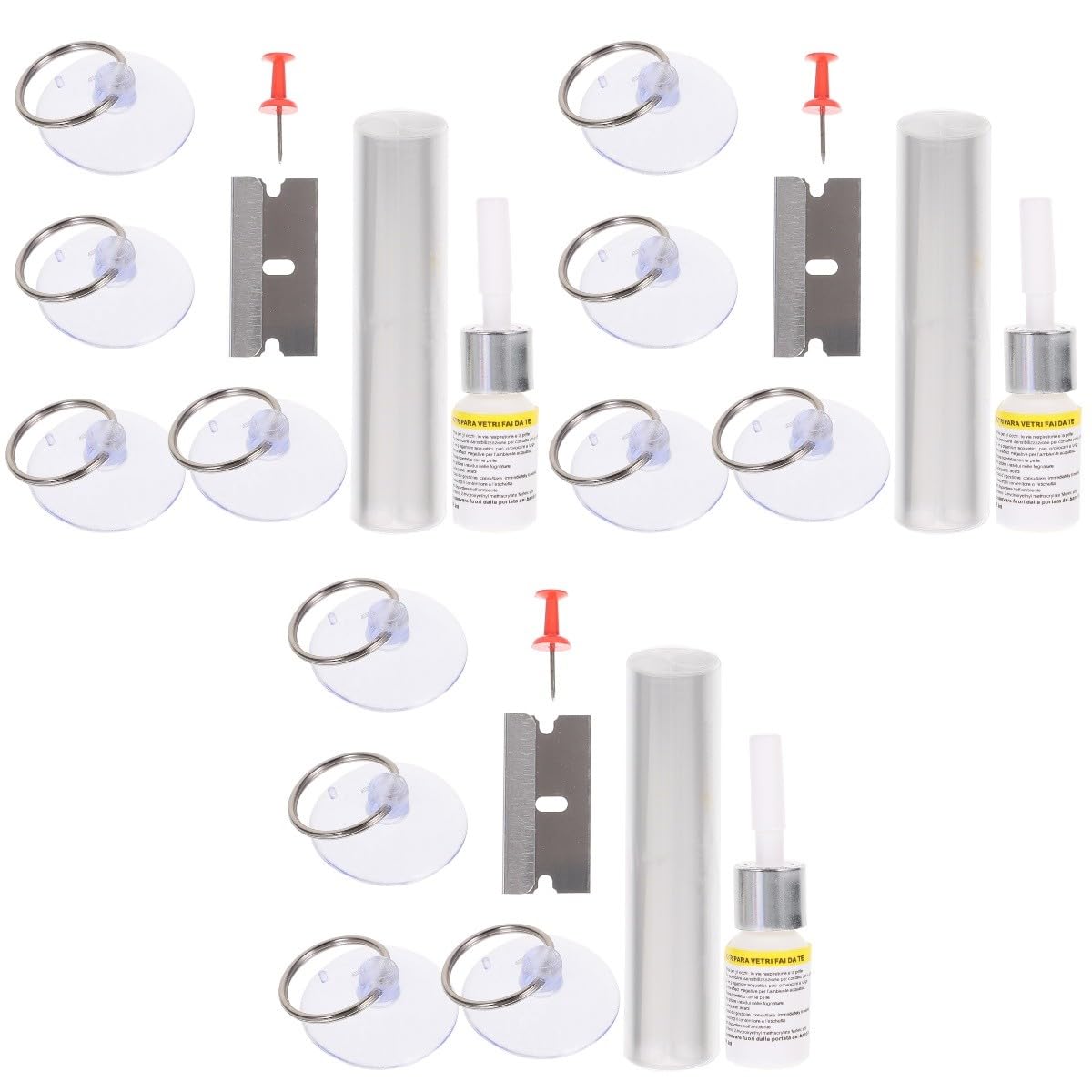 3juegos Kit De Reparación De Grietas De Parabrisas para Reparar Daños Ventanas De Automóvil Herramienta para Reparaciones Rápidas y Efectivas De Cristales para Múltiples