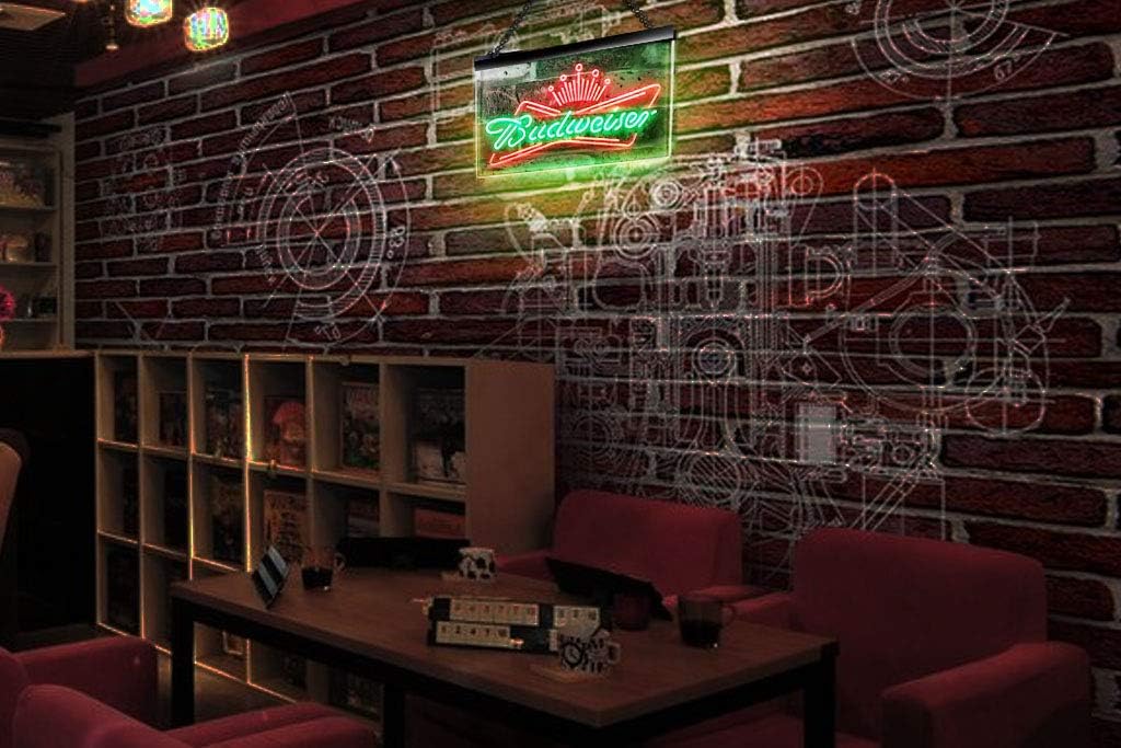 Flash Deals - 60% OFF zusme Budweisers King Beer Bar Novelty LED Neon Sign White + Red W16 x H12