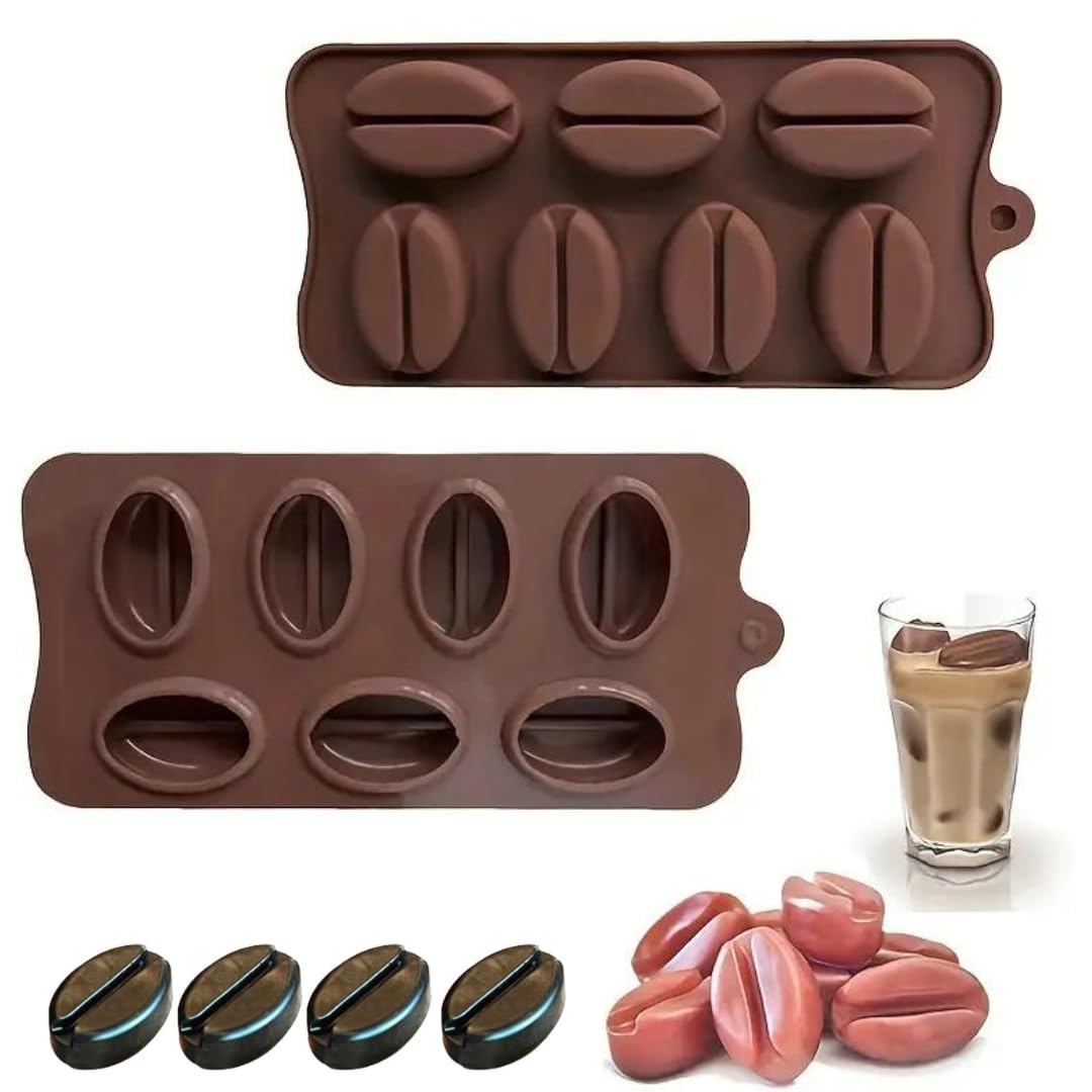 Skytail 7 Cavity Coffee Beans Silicone Mould For Handmade Soap Bath Bombs Cold Coffee Ice Cube Chocolate Candy Cake Cupcake Muffin Jelly Jello Pudding Dessert Party Treats Cookie Cream Candle Wax Mold-image-30