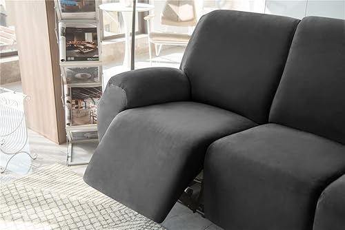 Vista 79 de Fundas de terciopelo elástico para sillas reclinables, fundas para sofá biplaza de 2 cojines, 6 piezas, fundas protectoras para muebles con bolsillo