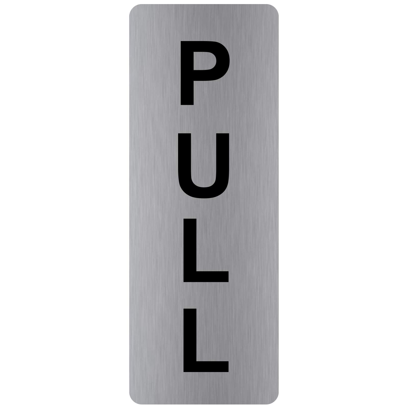 Brushed Steel 'Push' Door Sign – 18cm, Black & Silver, For Office Or Business 5 thumbnail image