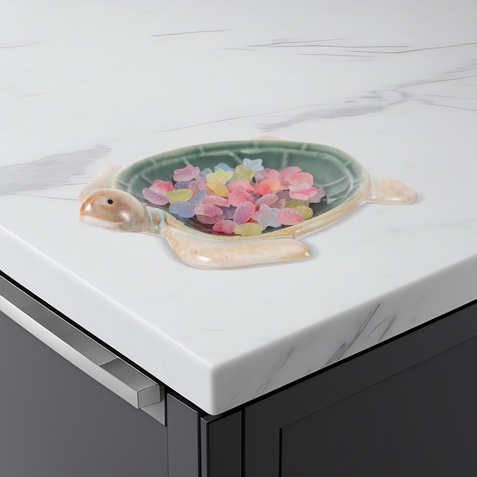 LABRIMP Schildkröten Schmuckschale aus Keramik mit Kreativem Design Platzsparend und Multifunktional für Schmuck und Schlüssel im Zuhause oder Büro