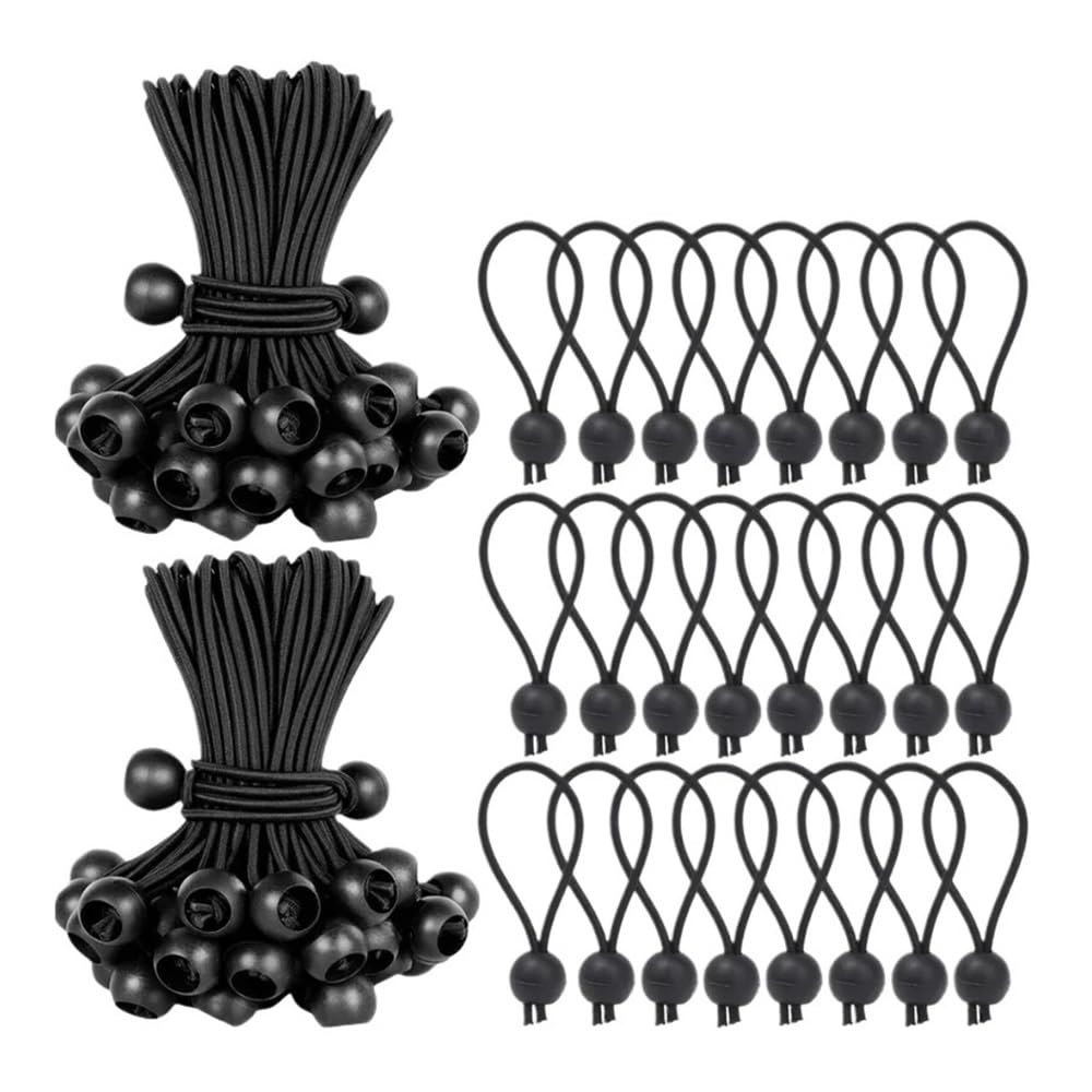 Shungong 50pcs Heavy Duty Ball End Bungee Cords For Tent Tarp Awning Tie Down(50pcs-10cm)