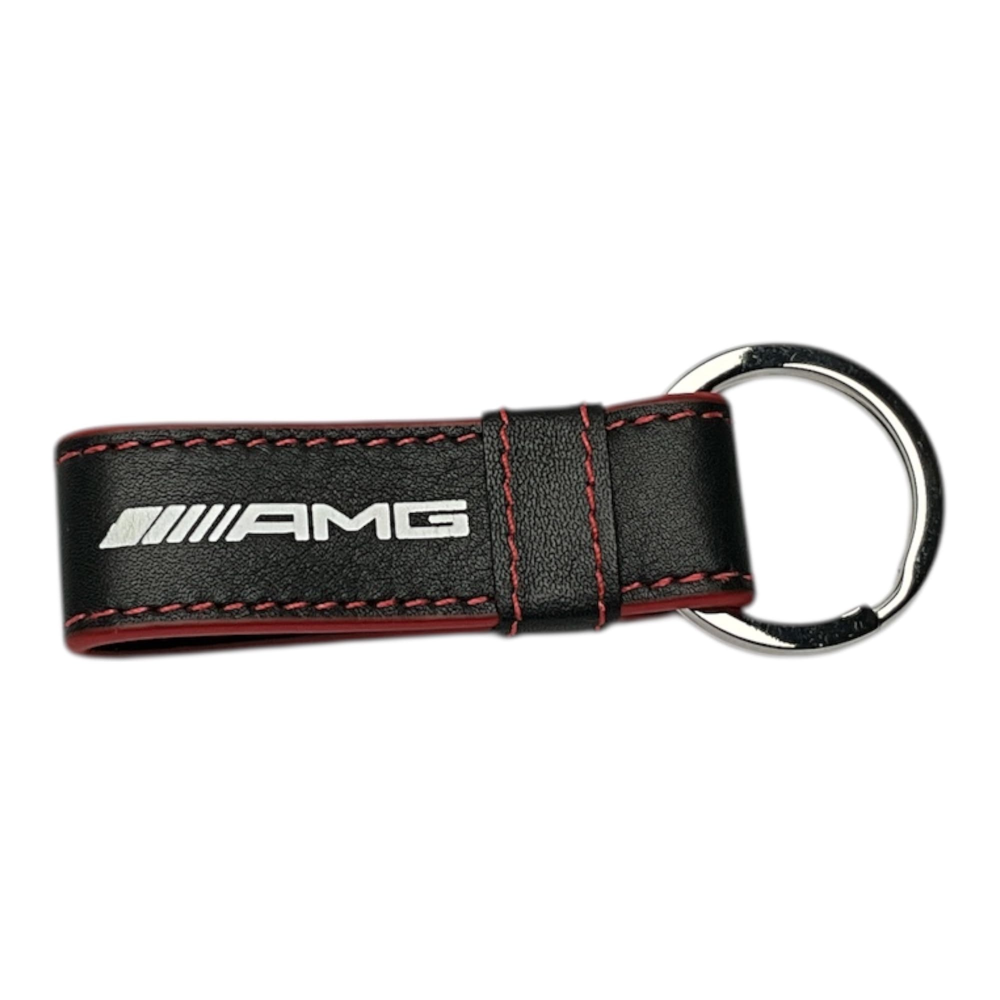 Portachiavi originale Mercedes-Benz AMG in pelle e acciaio
