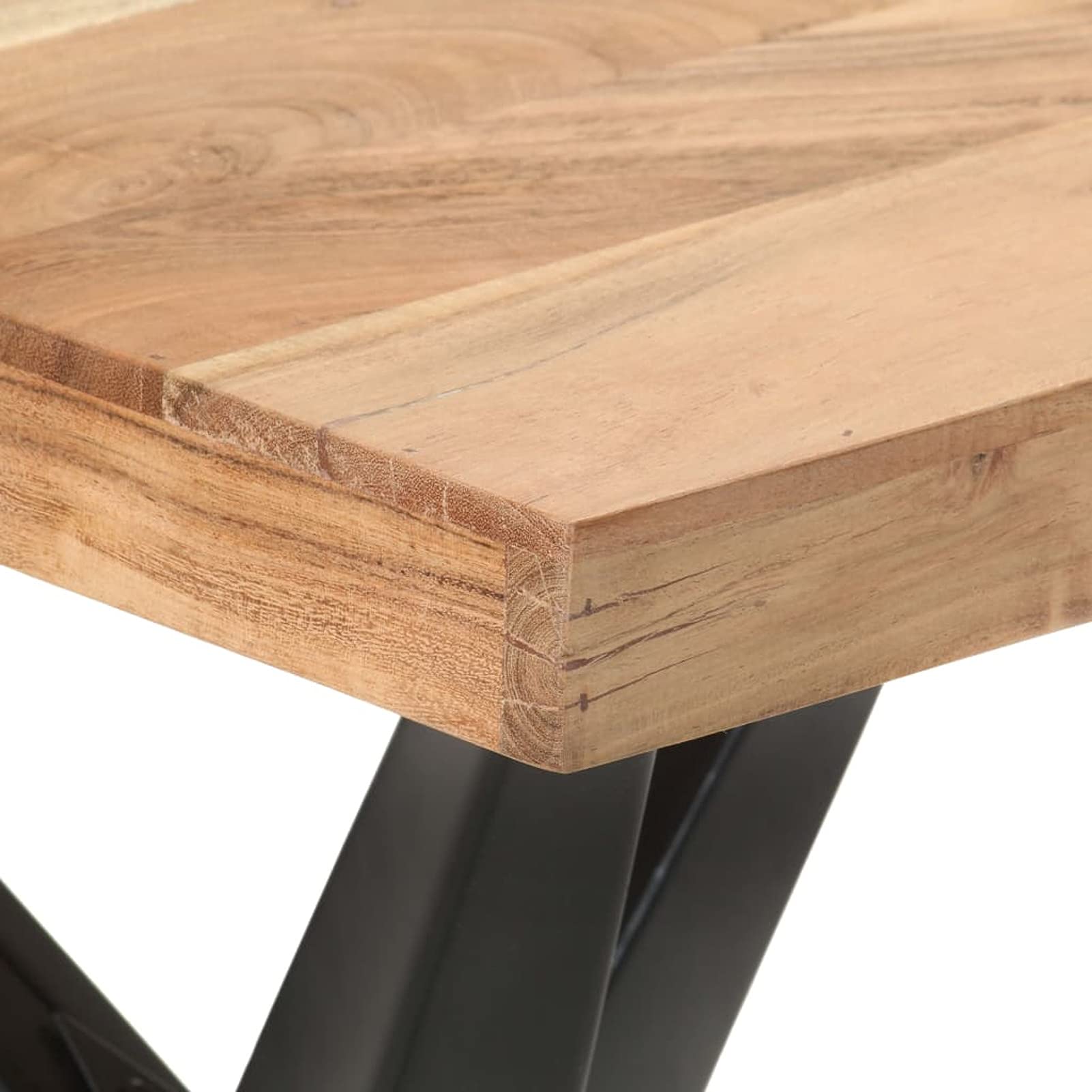 Mesa de Comedor Mesa Salón Cocina Mueble para Salon Oficina Despacho Robusto y Moderno Madera Maciza de Acacia 120x60x76 cm
