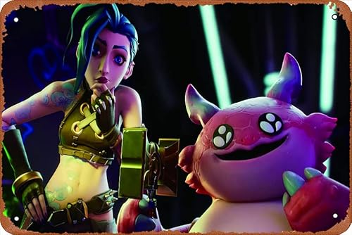 TFT Jinx Teamfight Tactics Affiche en métal rétro vintage 20,3