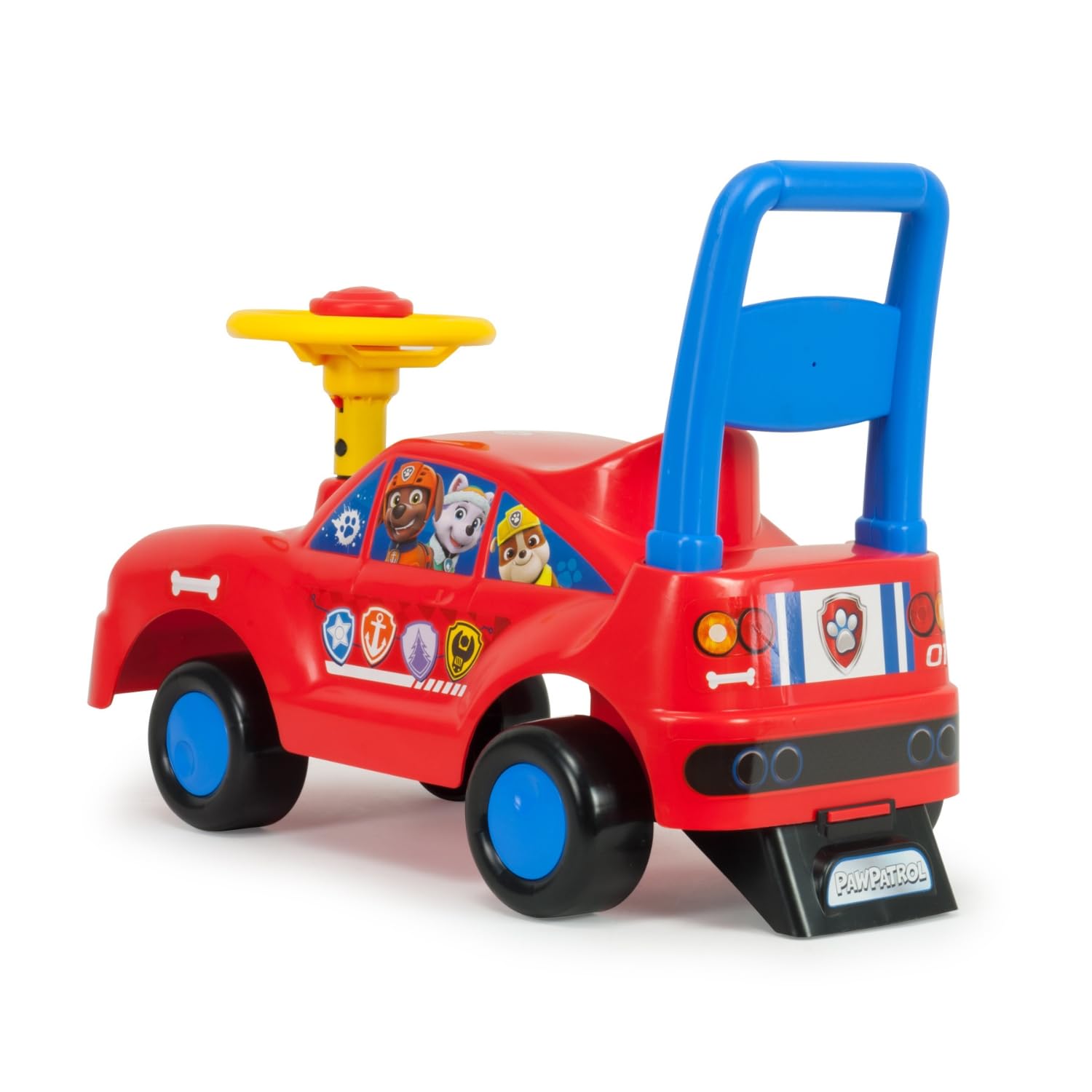 Correpasillos Bebé Patrulla Canina Chase y Marshall +12 Meses con Volante y Claxon – Andador Infantil para Empujar y Montar – Juguete Motricidad Estable, Ergonómico y Ligero – Rojo | INJUSA