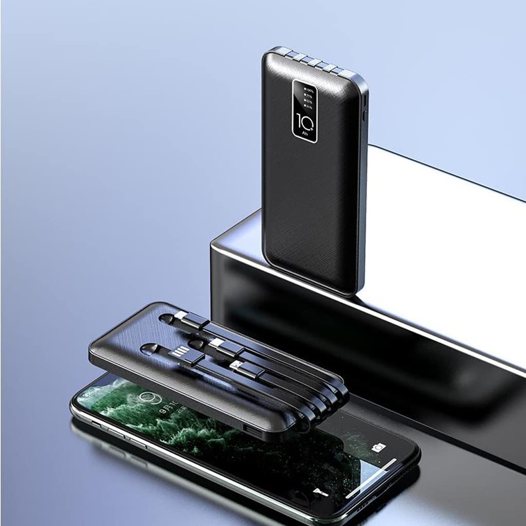 JJJ Samodzielny mini powerbank 20 000 mAh przenośny powerbank do szybkiego ładowania o dużej pojemności (kolor: czarny)