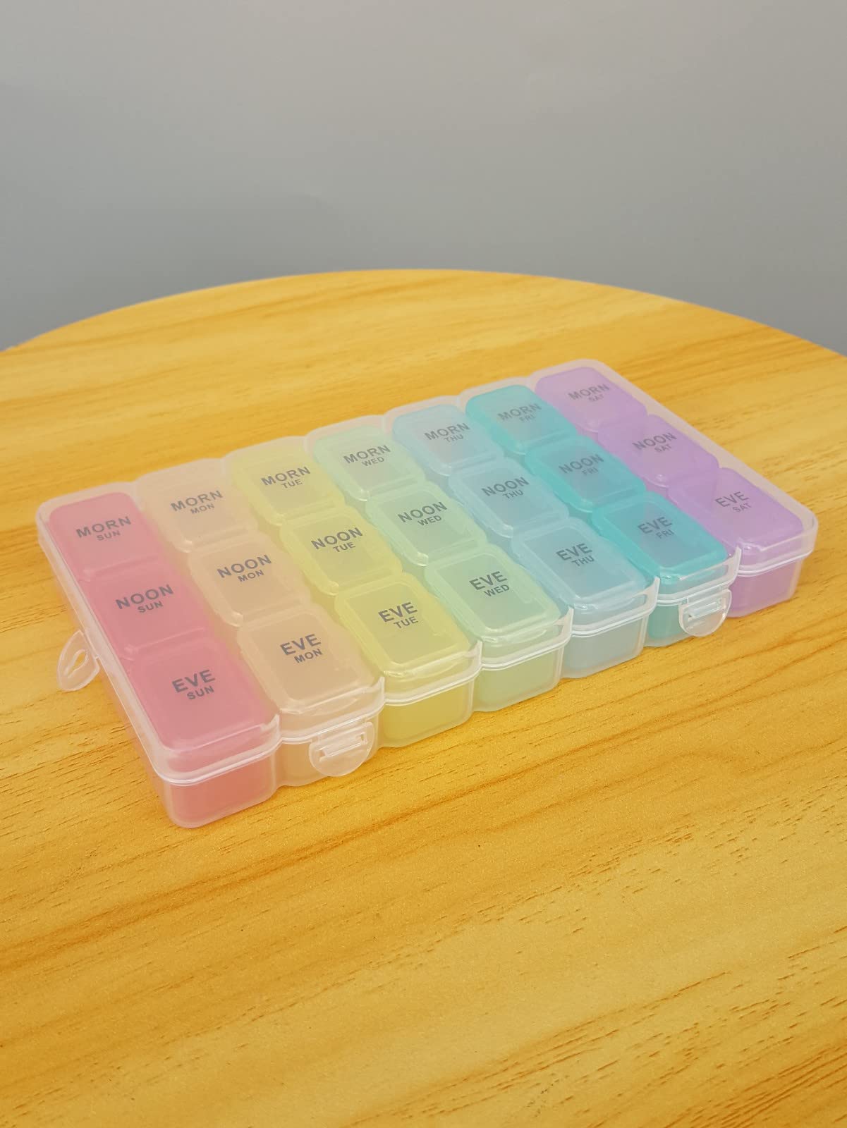 50 EWANTO Tablettenbox Pillendose Medikamentenbox 7 Tage 21 Fächer mehrfarbig 7 entnehmbare Tagesboxen pill box Tabletten Dose Tabletten Dispenser