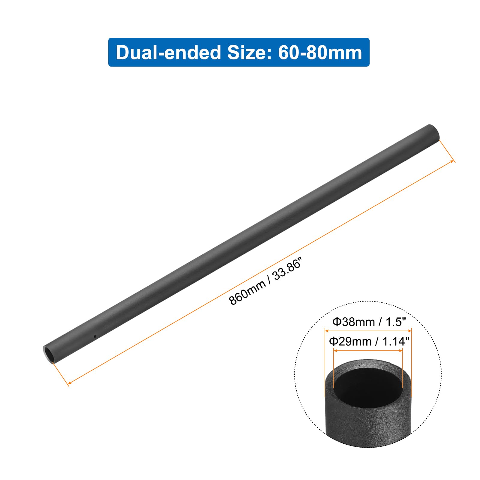 QUARKZMAN Llave Tubo Doble Extremo 60-80mm Mango Llave Tubo Llave Bujía Llave Fontanero Tuerca Retorno Barra Torque Tubo Llave Tubo Negro