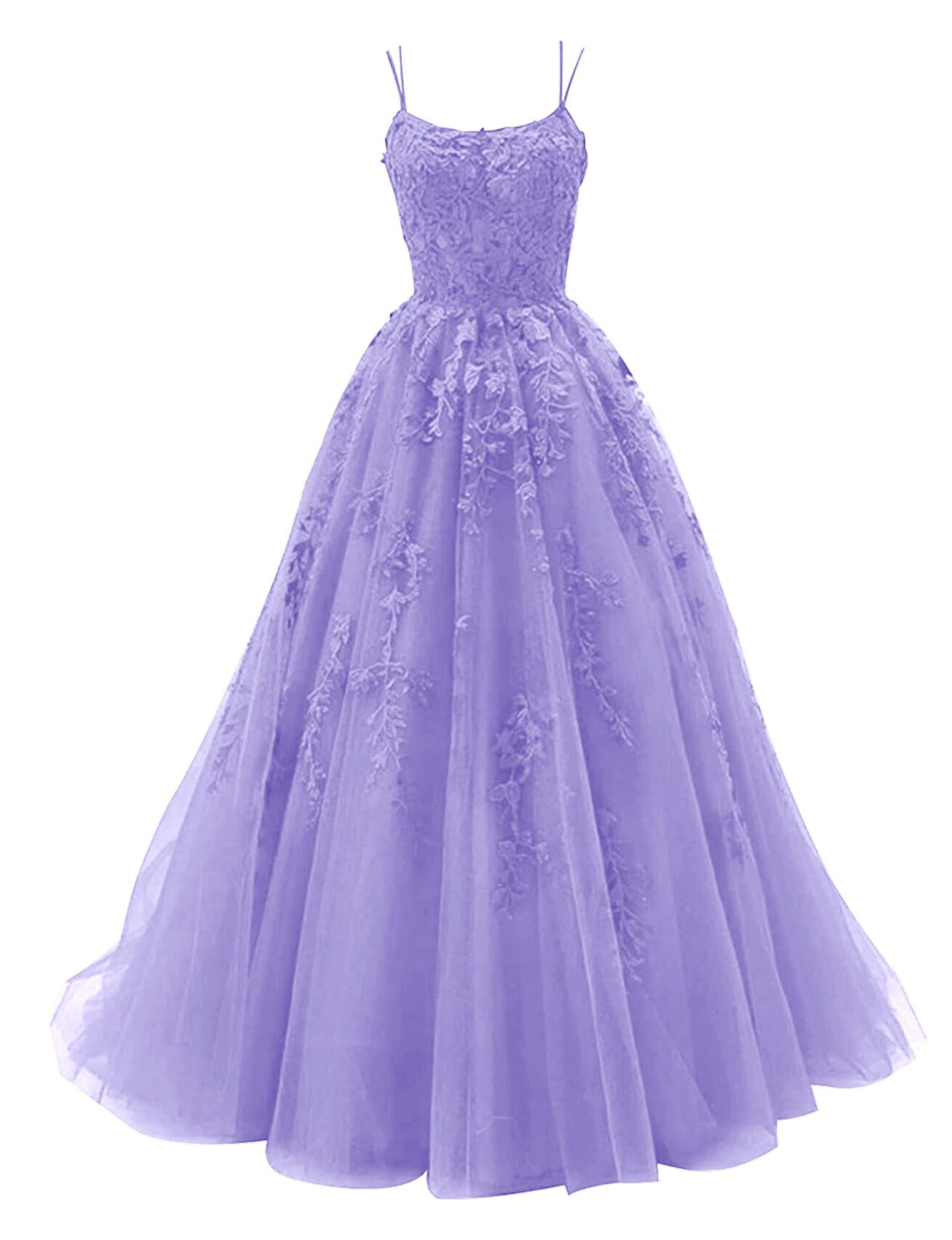 Tulle Prom Dresses for Women Teens Long Ball Gown Lace Appliques Formal Evening Dress