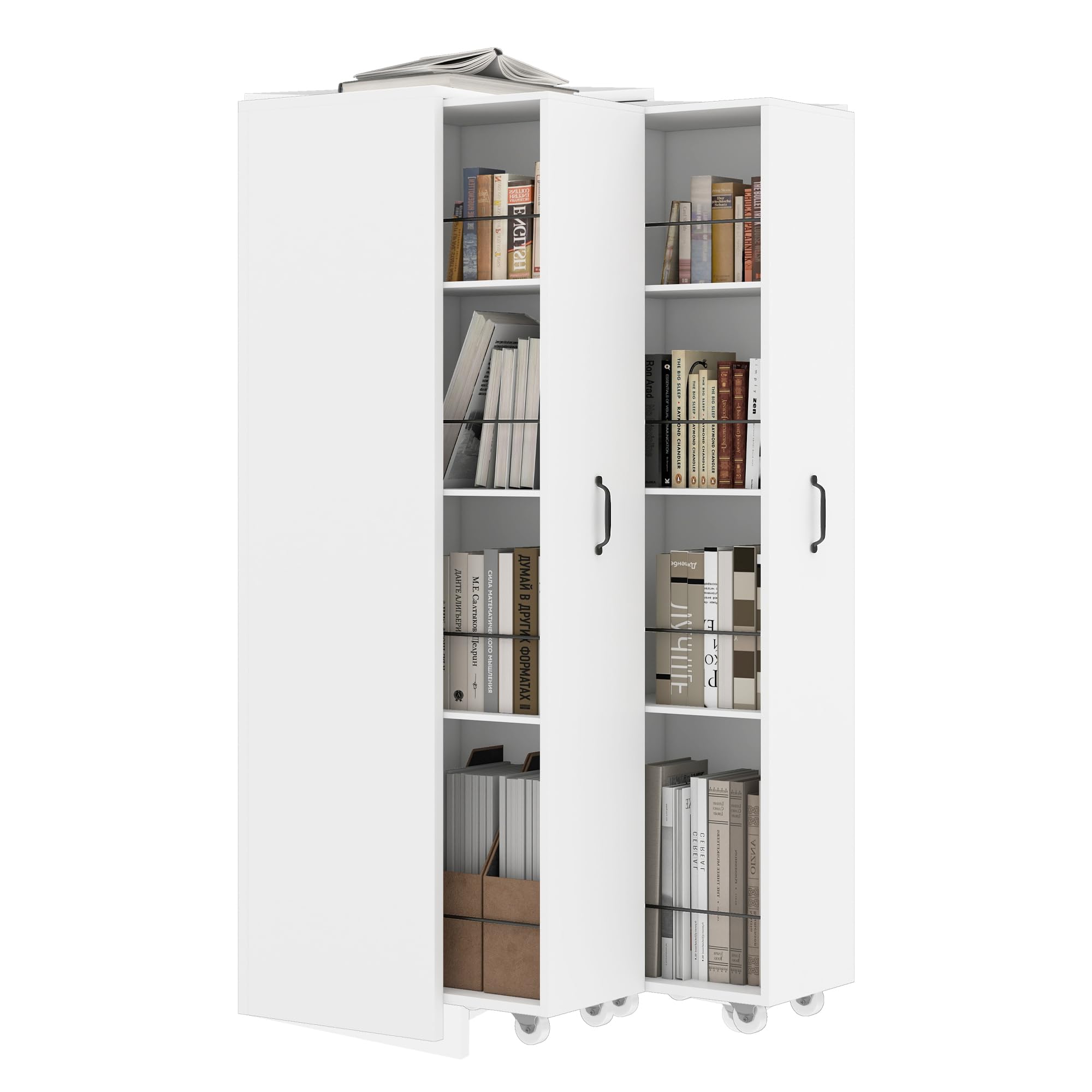 SACOOL Estantería extensible con ruedas, 4 niveles, MDF, capacidad de carga de 20 kg por nivel, intercambiable a izquierda y derecha, se puede utilizar como estantería para baño, cocina o salón, color