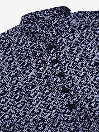 Image of Jompers Men's Embroidered Pure Cotton Kurta Pyjama Set.