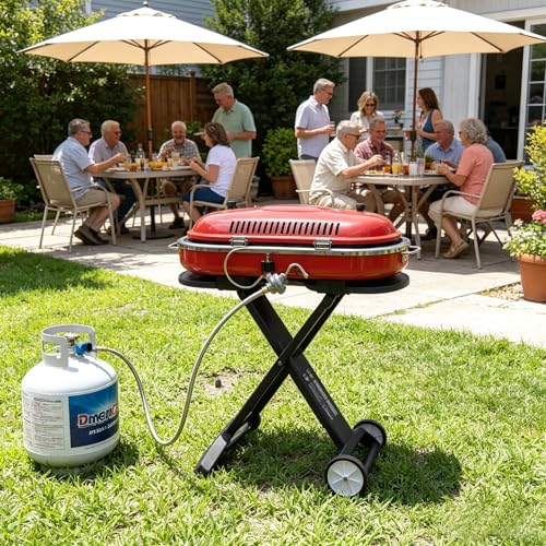 Image of BeeGo 4FT Propane Hose Adapter with Gauge for 5-40lb Propane Tank, 1lb to 20lb Converts 1lb Appliances for Weber Q Grills, Go-Anywhere, Blackstone Griddles, Coleman Stoves, Buddy Heaters