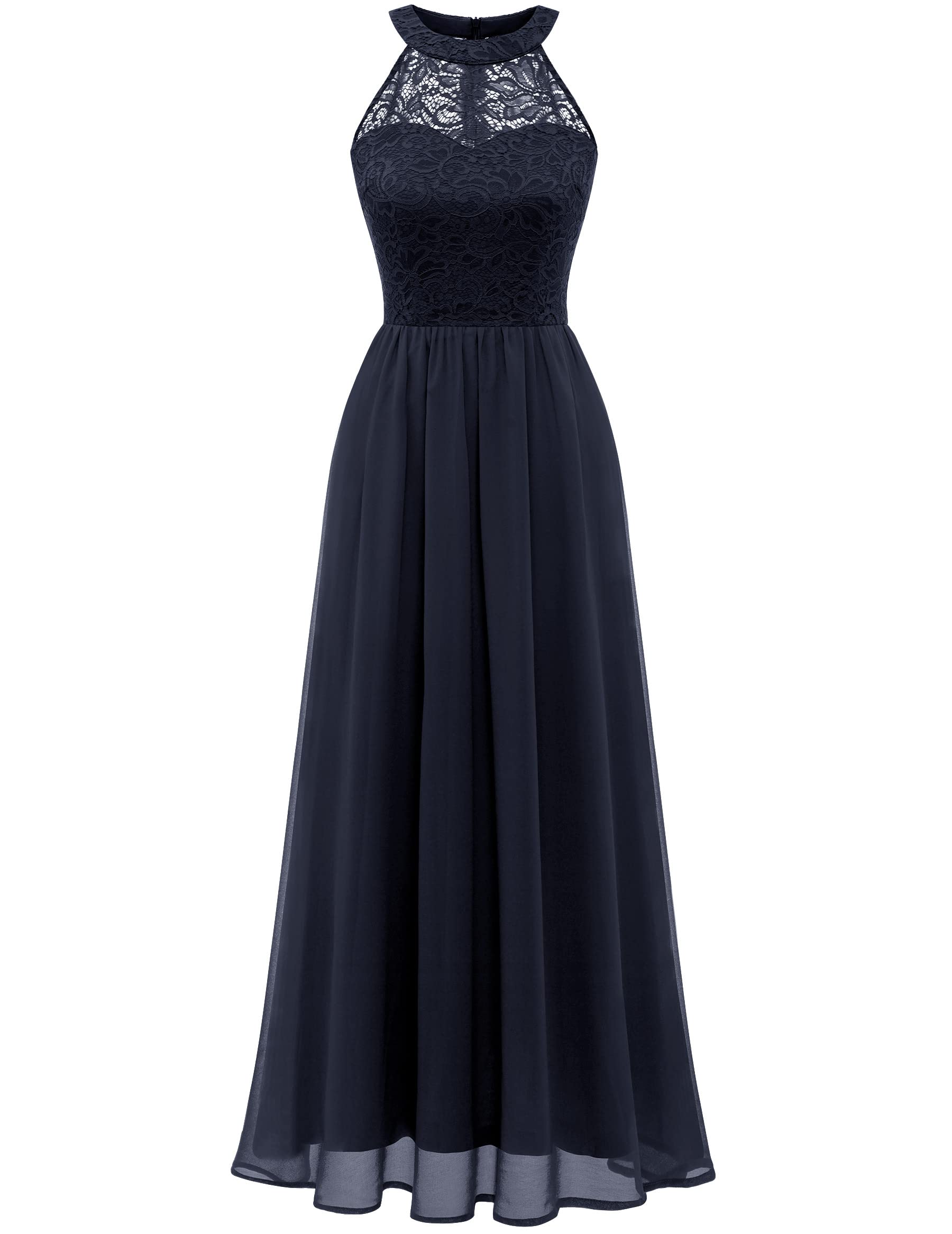 Wedtrend Vestido Largo de Dama de Honor Vestido Boda Fiesta Encaje y Gasa Elegante