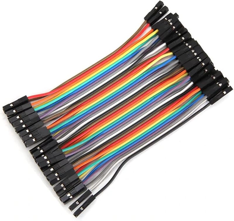40pcs 10 cm (4 inch) Female to Female Multicolored Dupont Wire Breadboard Jumper Ribbon Cables Compatible with Arduino Projects(F/F)