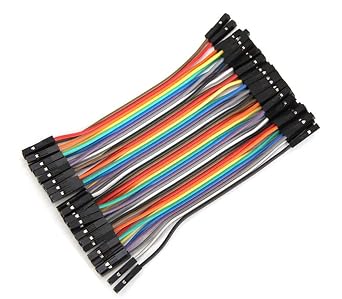 40pcs 10 cm 4 inch Female to Female Multicolored Dupont Wire Breadboard Jumper Ribbon Cables Compatible with Arduino ProjectsF/F