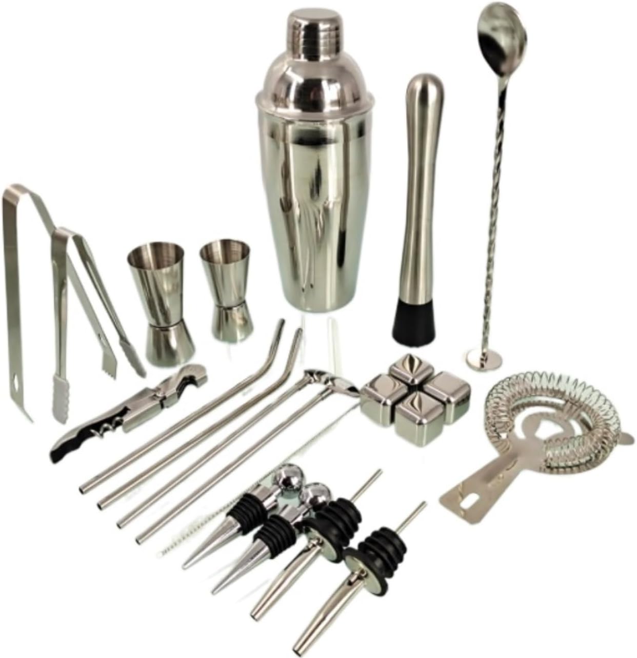 Kit Bartender 22PCS Coctelera Set Bar Herramientas Profesionales 750ml