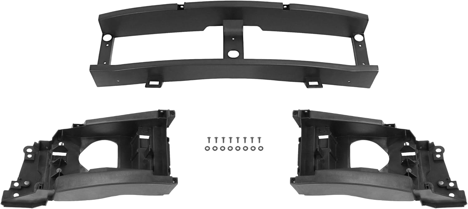 HECASA Header Panel Compatible with 1997-2004 Ford F150 F250 Heritage Expedition Grille Headlamp Mounting Nose Header Panel Plastic(PP) 3PCs Replacement for F85Z8A284BA FO1220210