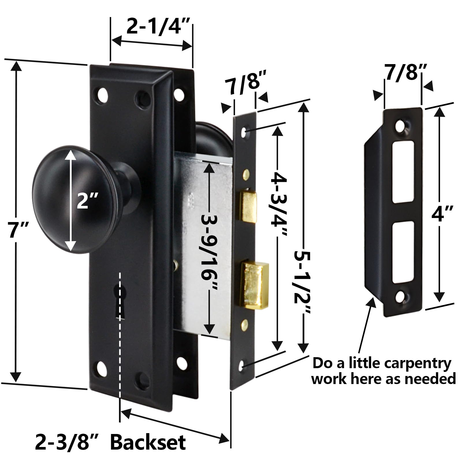 Antique Mortise Lock Set - Secure Your Doors -2