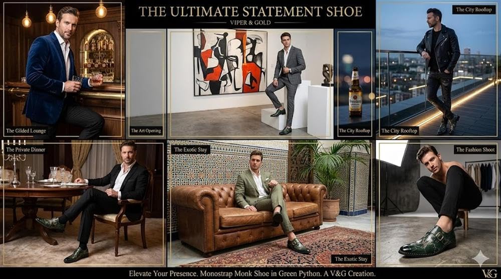 Zapatos de Vestir para Hombre Mocasines de Hebilla Estampado Piel de Serpiente Punta Charol Zapatos Oxford Formales para Boda Fiesta