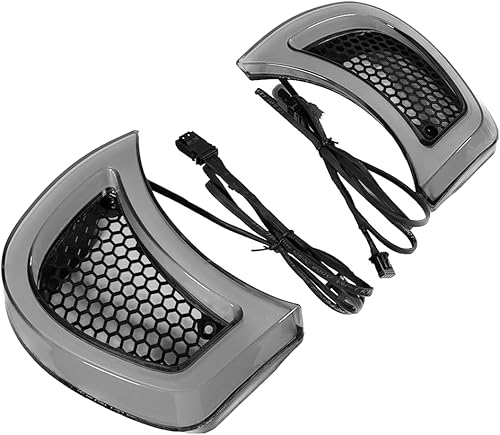 Miniatura 6 de Luces intermitentes de giro para faros delanteros de ventilación LED indicador trazador para modelos Harley Touring Road Glide 2014-2023 (negro)