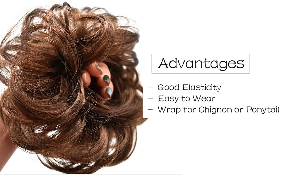 Miniatura 5 de Extensiones de cabello sintético ondulado estilo francés para mujer (#R1822, castaño ceniza claro y castaño caoba)