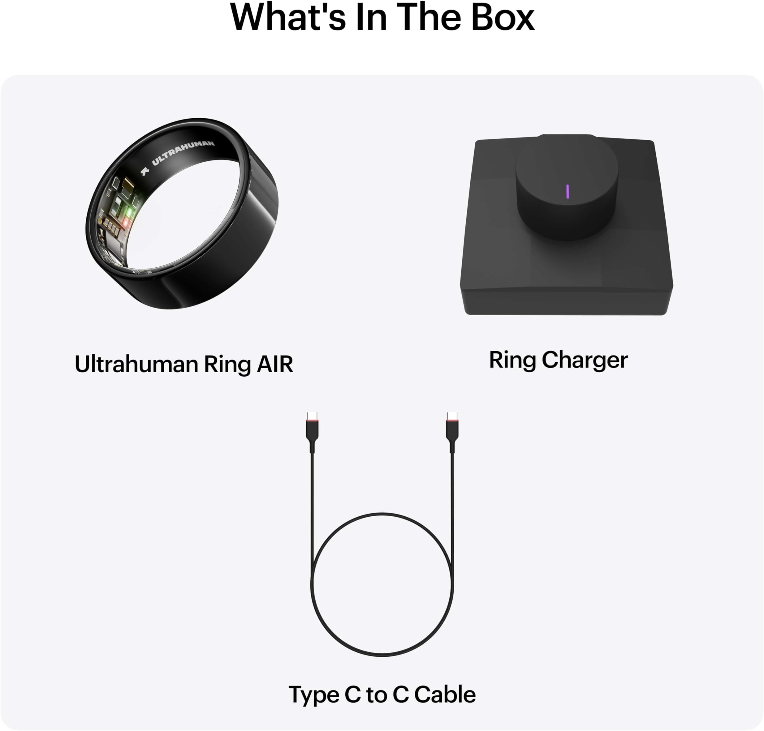 ULTRAHUMAN Ring AIR - Aster Black - Size 6 - Smart Ring | No Monthly Subscription | Size First with Sizing Kit | Sleep Tracking Wearable - Heart Rate - Fitness Tracker