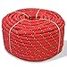 vidaXL Bootsseil Polypropylen 10mm 50m Rot PP Seil Schnur Tauwerk Flechtleine
