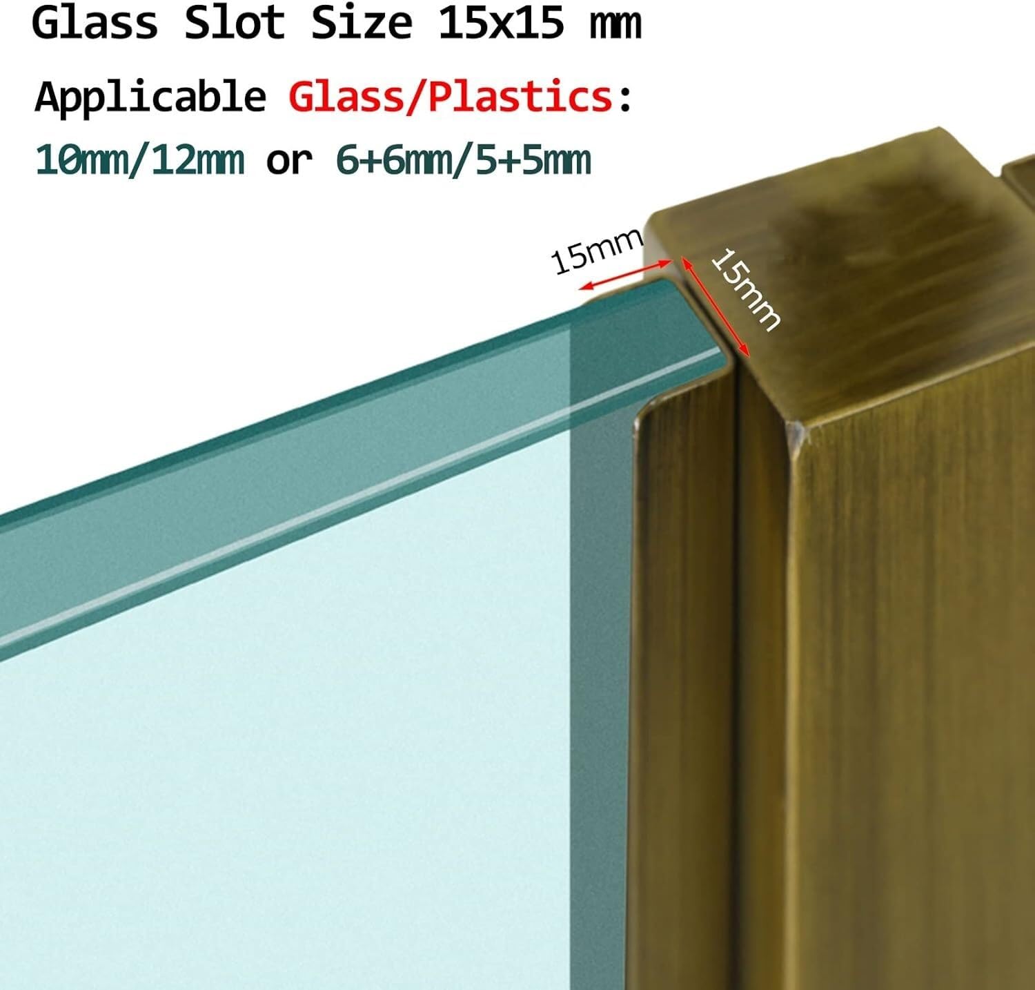 Befestigungsstange für Glaszäune, Schwarze Glasgeländerpfostenklemme für Pool-/Terrassen-/Außenzäune, Edelstahl-Balkongeländerpfosten (Eckpfosten, 85 cm/33,5 Zoll)
