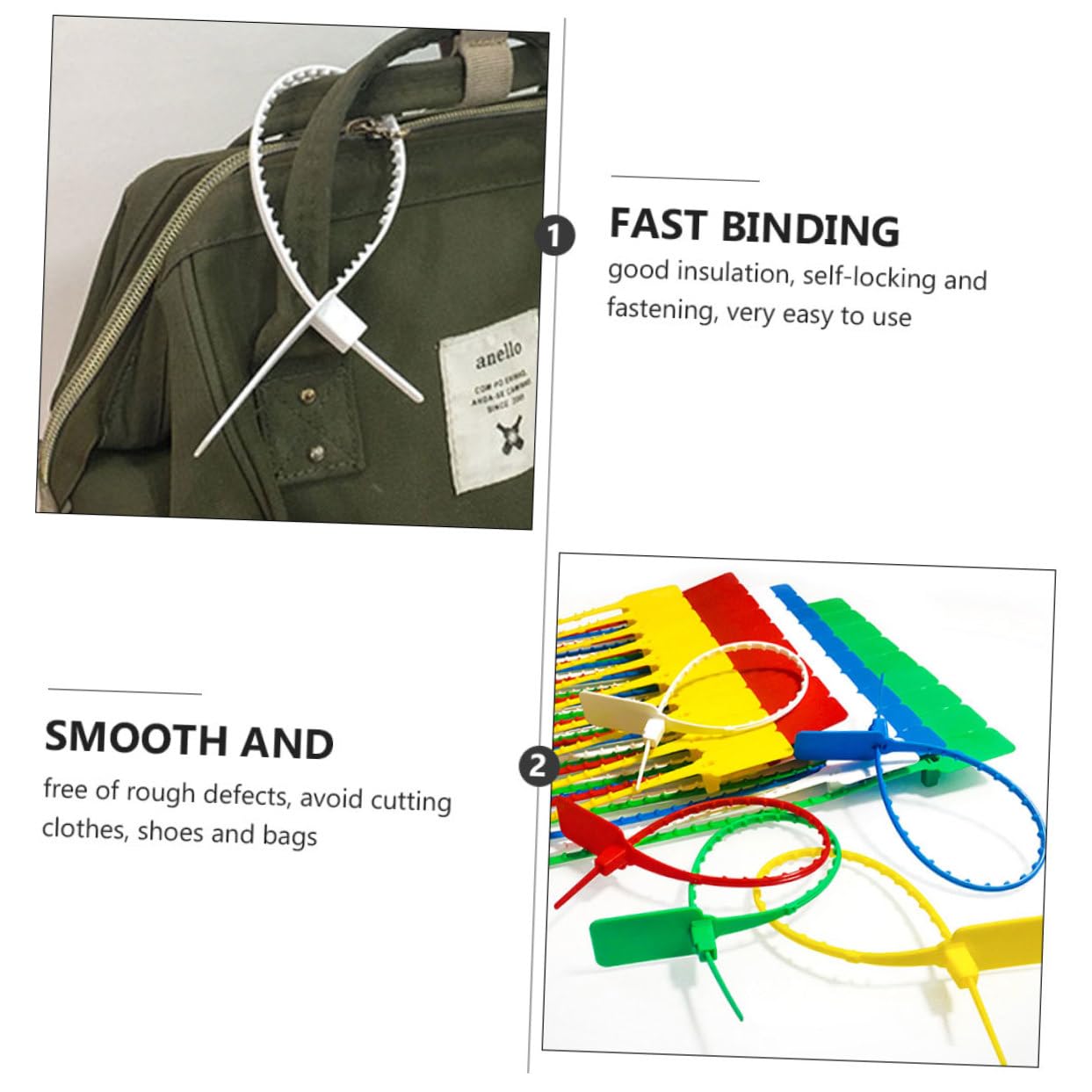 NAMOARLY 100pcs Security Seals Tamper Proof Self Locking Plastic Seals Easy to Use for Sizes Random