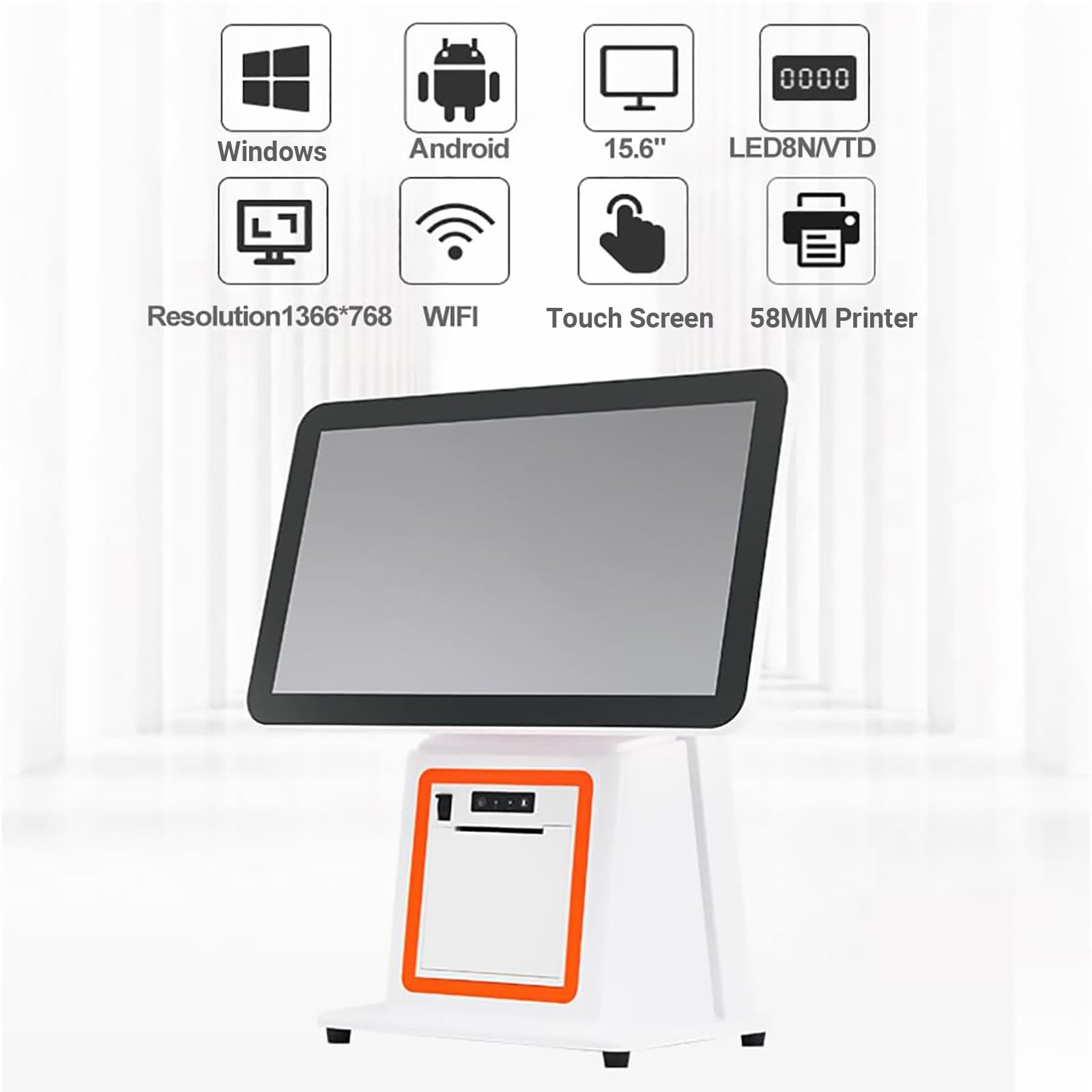 Amazon.co.jp: 15.6 インチ タッチ スクリーン POS システム、一体型
