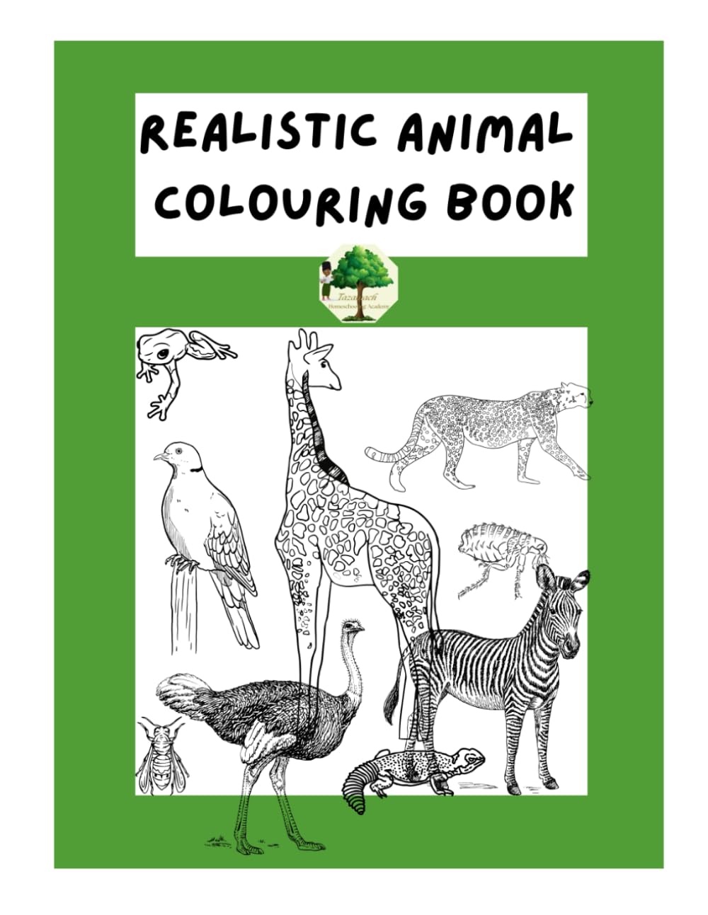 Realistic Animal Coloring Book for Kids, Teens & Adults: Detailed Wildlife Coloring Pages Featuring Forest, Safari & Farm Animals | Educational Nature Art Book for Relaxation & Creativity