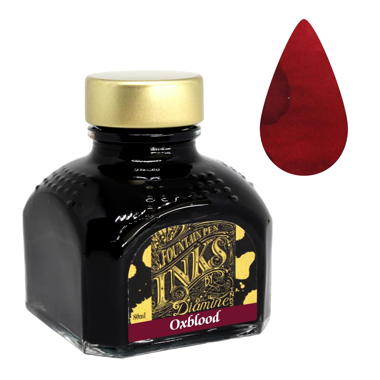 Diamine 80ml Fountain Pen Ink Bottle, Oxblood