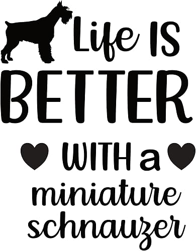 Schnauzer Miniatura Parches termoadhesivos adhesivos de transferencia de letras para camisetas de tela Ropa (Love My Miniature Schnauzer)