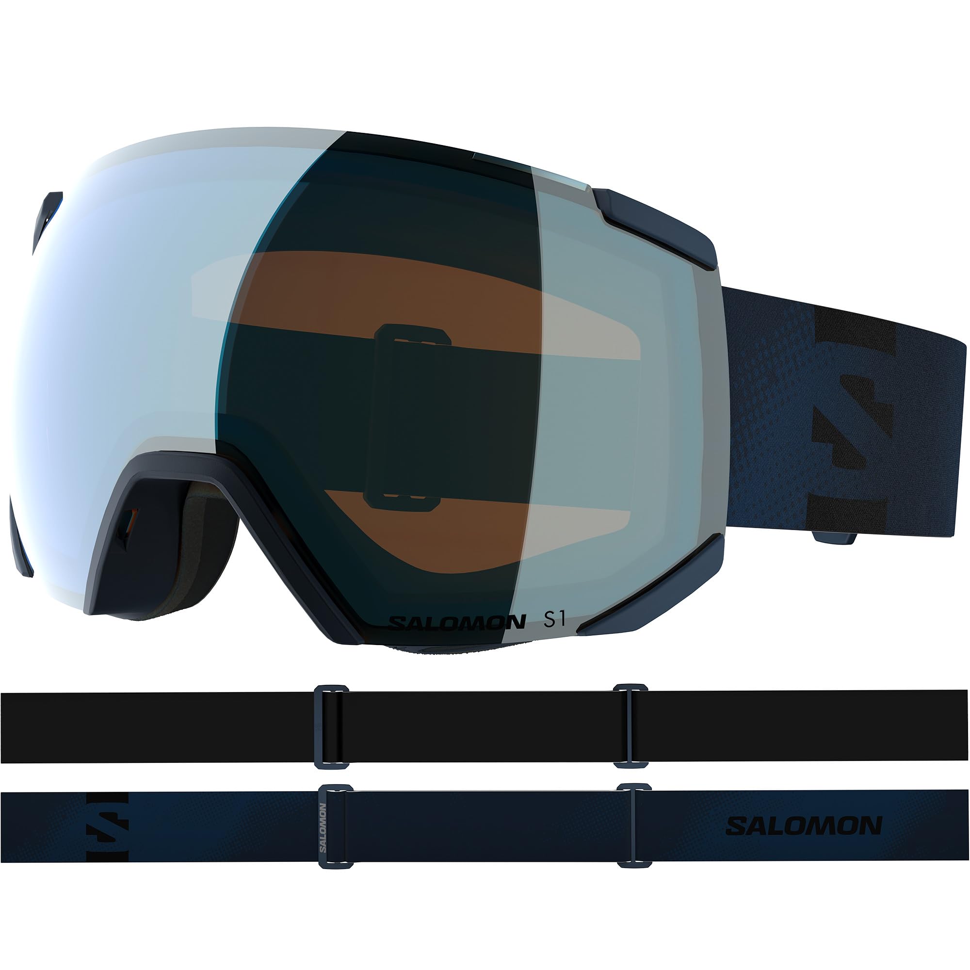 Salomon RADIUM ML Goggles, Unisex Anti-Fog Ski Goggles for Trail Running and Mountain Adventures Dress Blue/LightBlue