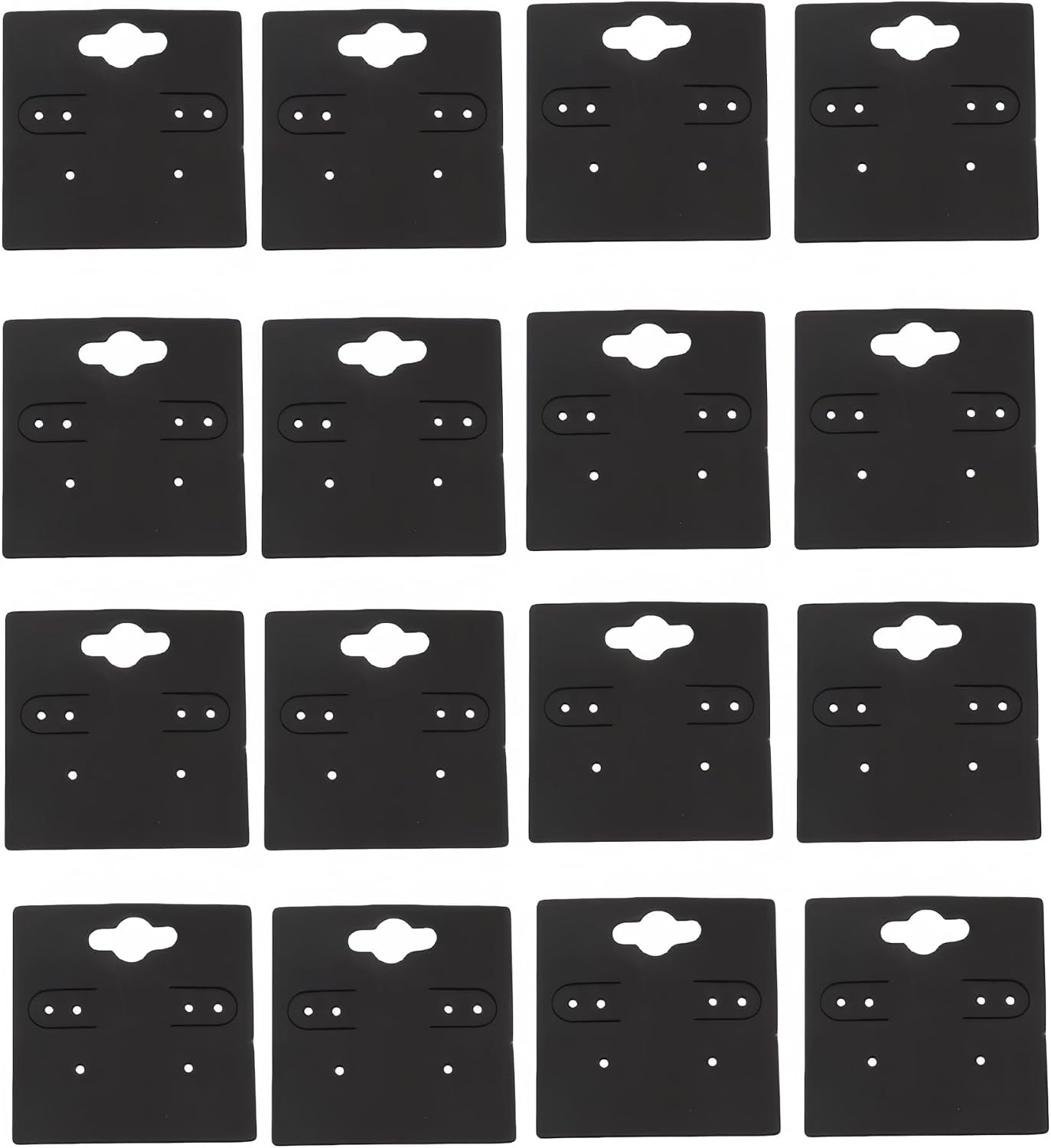 PAVNSO 100 Pcs Earring Display Holder Cards, 2 Inch Black Earring Hanging Cards, Blank Jewelry Tags with 6 Holes Hanging for Selling/Retail DIY Craft