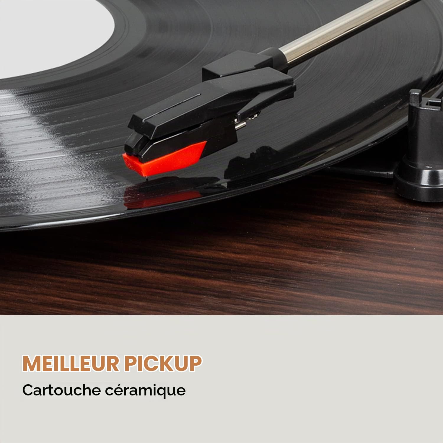 auna TT-Classic Chrono Tourne-disque vinyle avec housse anti-poussière et platine Bluetooth 33/45/78 tr/min Marron